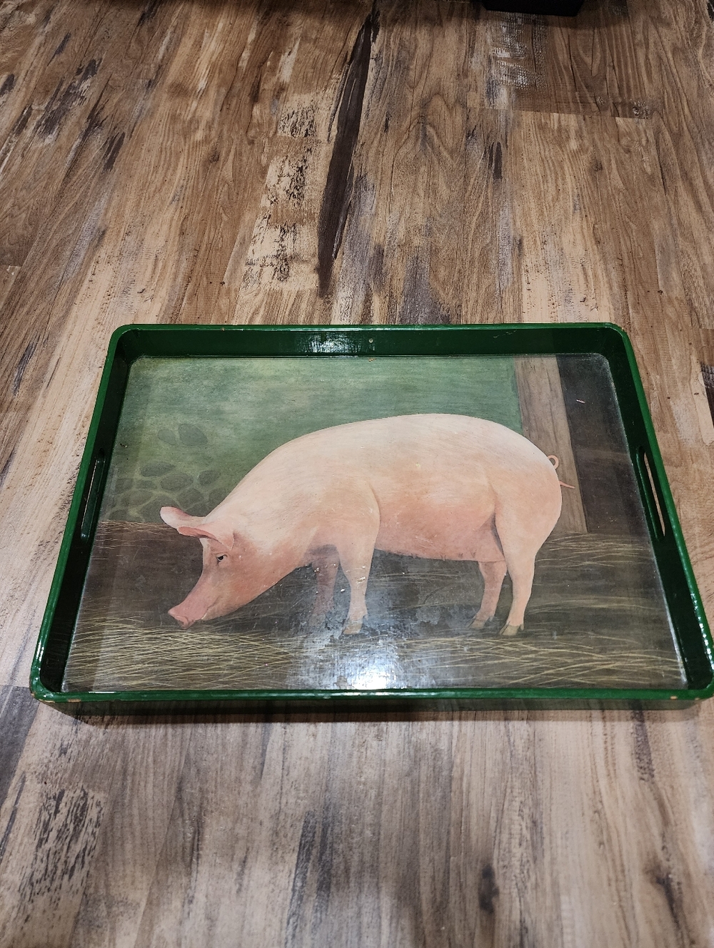 Primitive Wood Pig Serving Tray